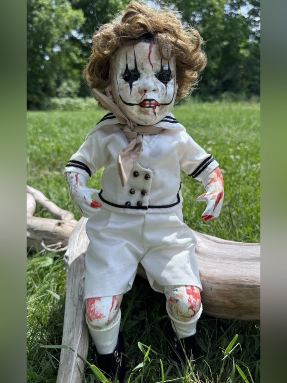 Horror Doll Edgar Creepy Horror Scary Halloween Doll OOAK 16โ Prop or Decoration